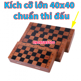 Bộ cờ vua gỗ chò chỉ có nam châm (tặng 2 hậu)